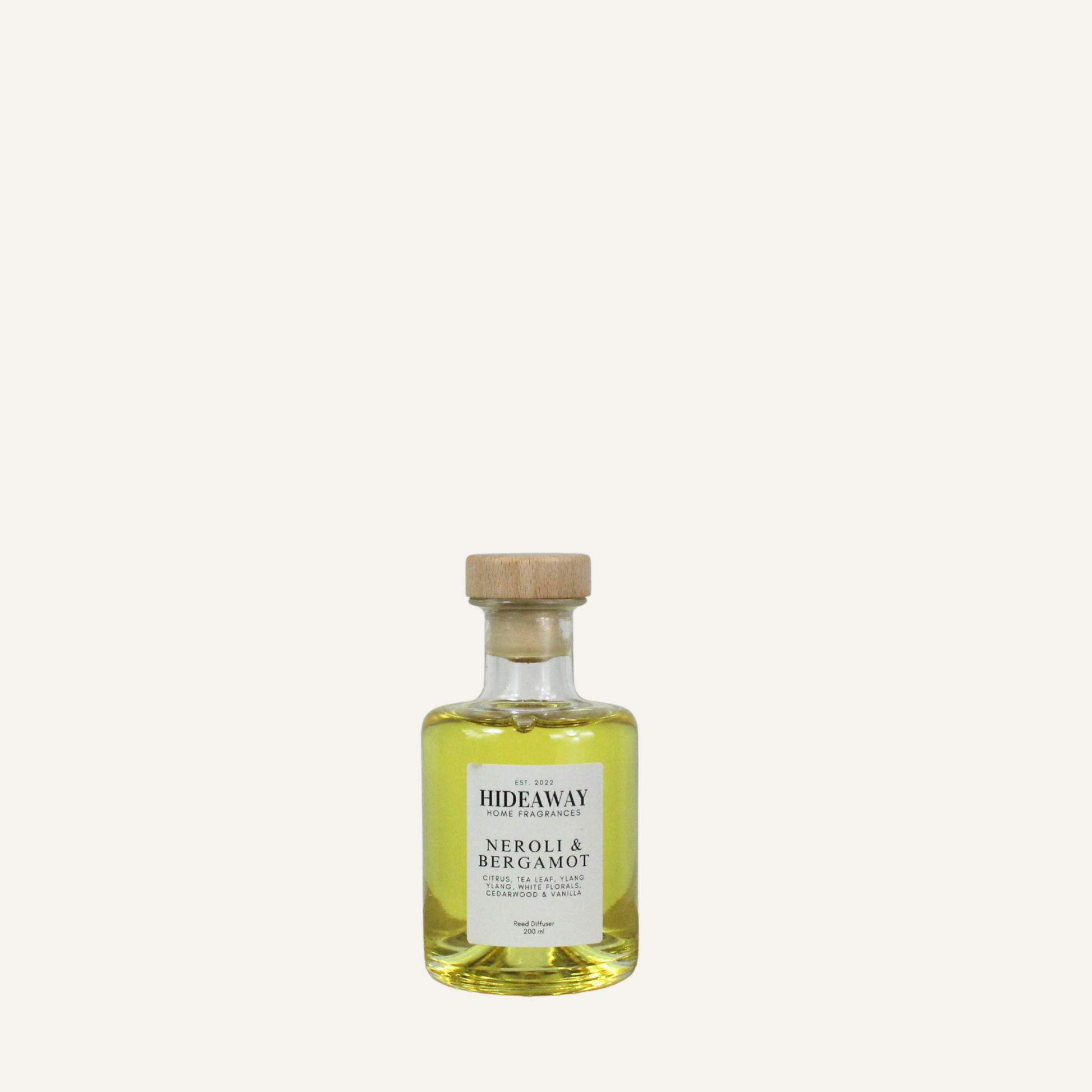 Neroli & Bergamot home fragrance diffuser 200ml, radiant citrus floral scent with incense base