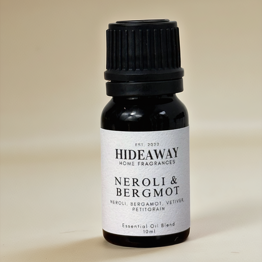 Uplifting Neroli & Bergamot Fragrance Oil with bright citrus and soothing vetiver for energising, refreshing calm — Hideaway Home Fragrances