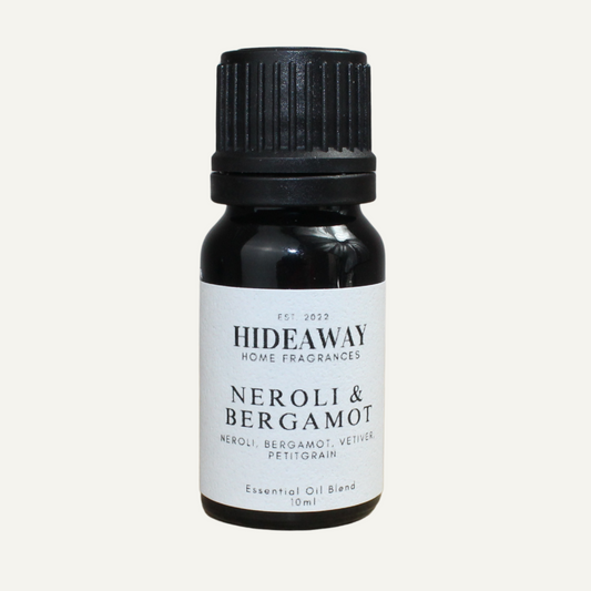 Uplifting Neroli & Bergamot Fragrance Oil with bright citrus and soothing vetiver for energising, refreshing calm — Hideaway Home Fragrances
