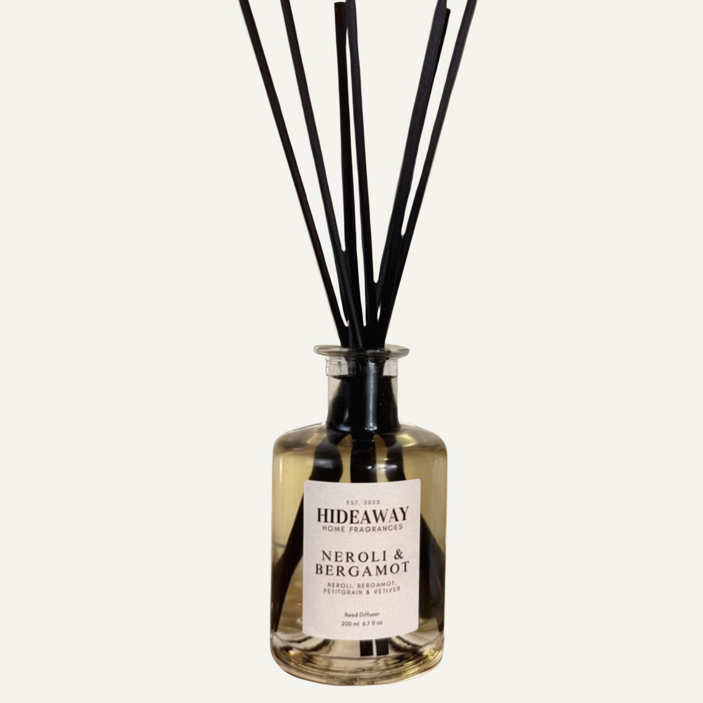 Neroli & Bergamot Reed Diffuser with bright citrus and floral notes – Hideaway Home Fragrances