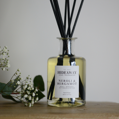 Neroli & Bergamot Reed Diffuser to energise and uplift your space - Hideaway Home Fragrances