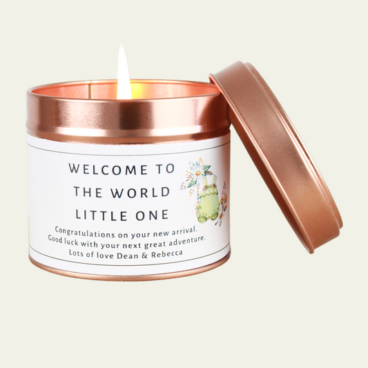 New Baby Keepsake Personalised Candle Gift - Hideaway Home Fragrances