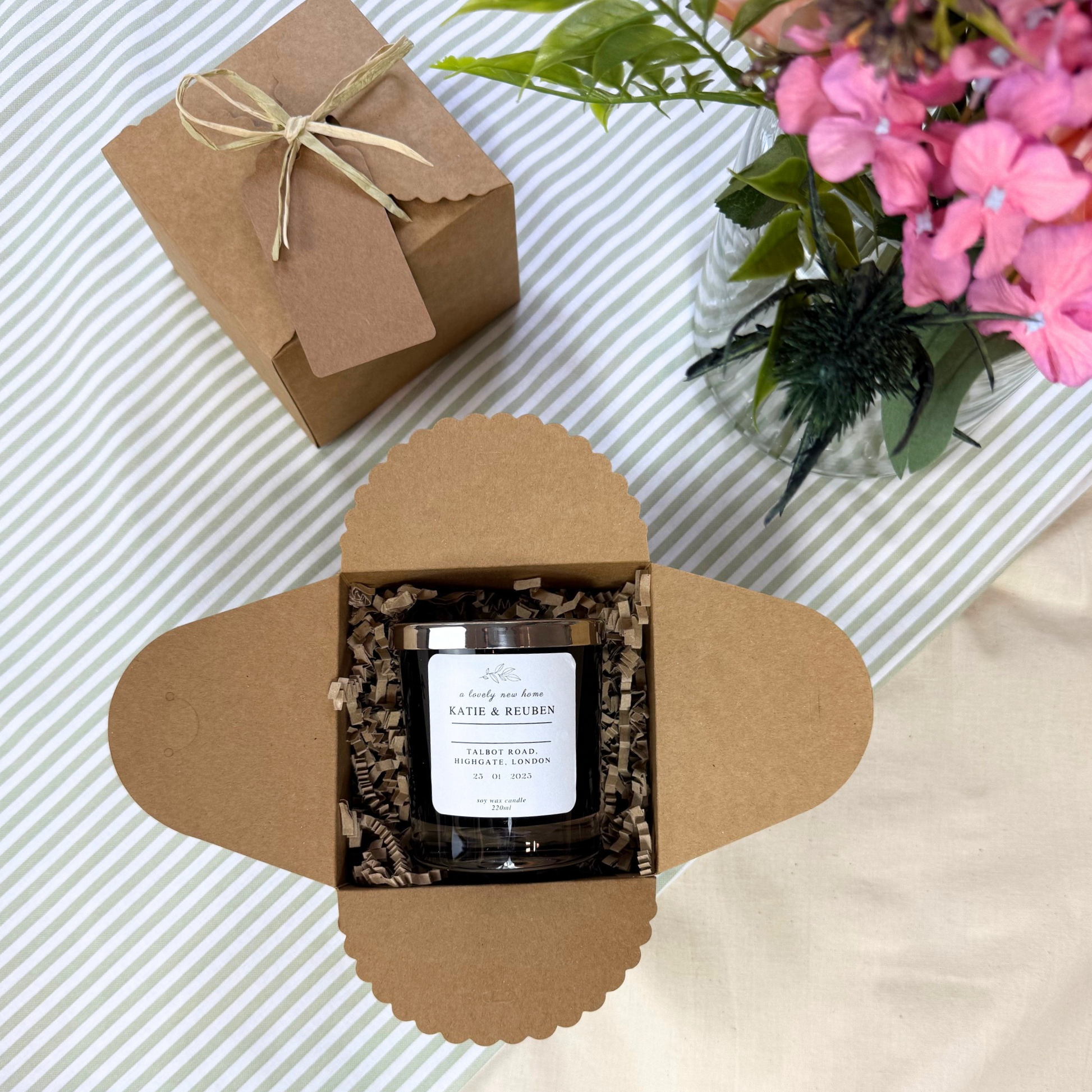 Thoughtful personalised candle keepsake for new homeowners – Hideaway Home Fragrances