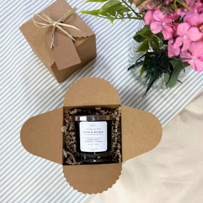 Thoughtful personalised candle keepsake for new homeowners – Hideaway Home Fragrances
