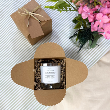 Luxury personalised candle to bring warmth and love to a new home – Hideaway Home Fragrances