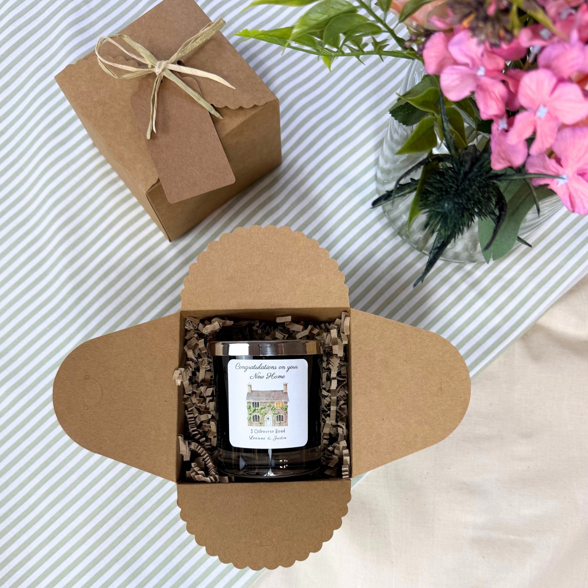 Luxury personalised candle gift to bring warmth and charm to a new home – Hideaway Home Fragrances