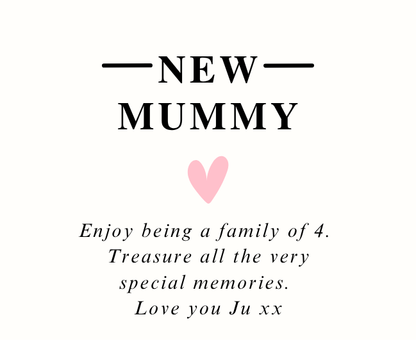 Luxury personalized postpartum care package with a celebratory new mother home fragrance candle and reed diffuser, elegantly boxed by Hideaway Home Fragrances.