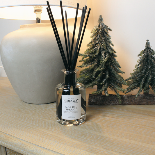 Nordic Spruce Reed Diffuser with Fresh Pine and Citrus Notes – Hideaway Home Fragrances