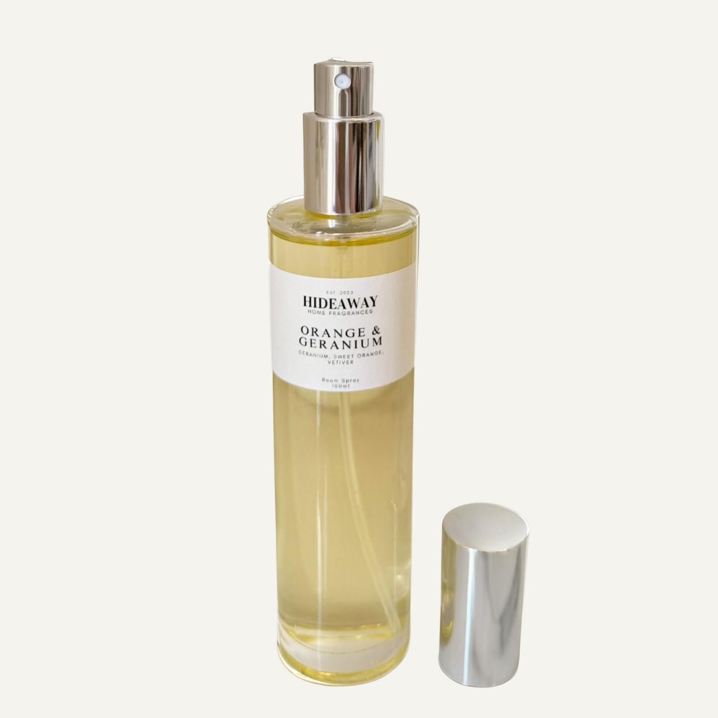 Orange and Geranium Room Spray with floral and citrus scent - Hideaway Home Fragrances