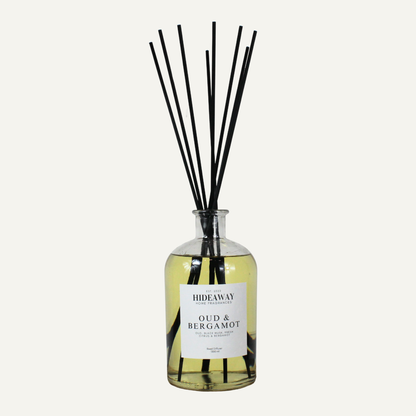 Grand scale reed diffuser 1000ml, sophisticated oud and citrus aroma for sleek modern spaces
