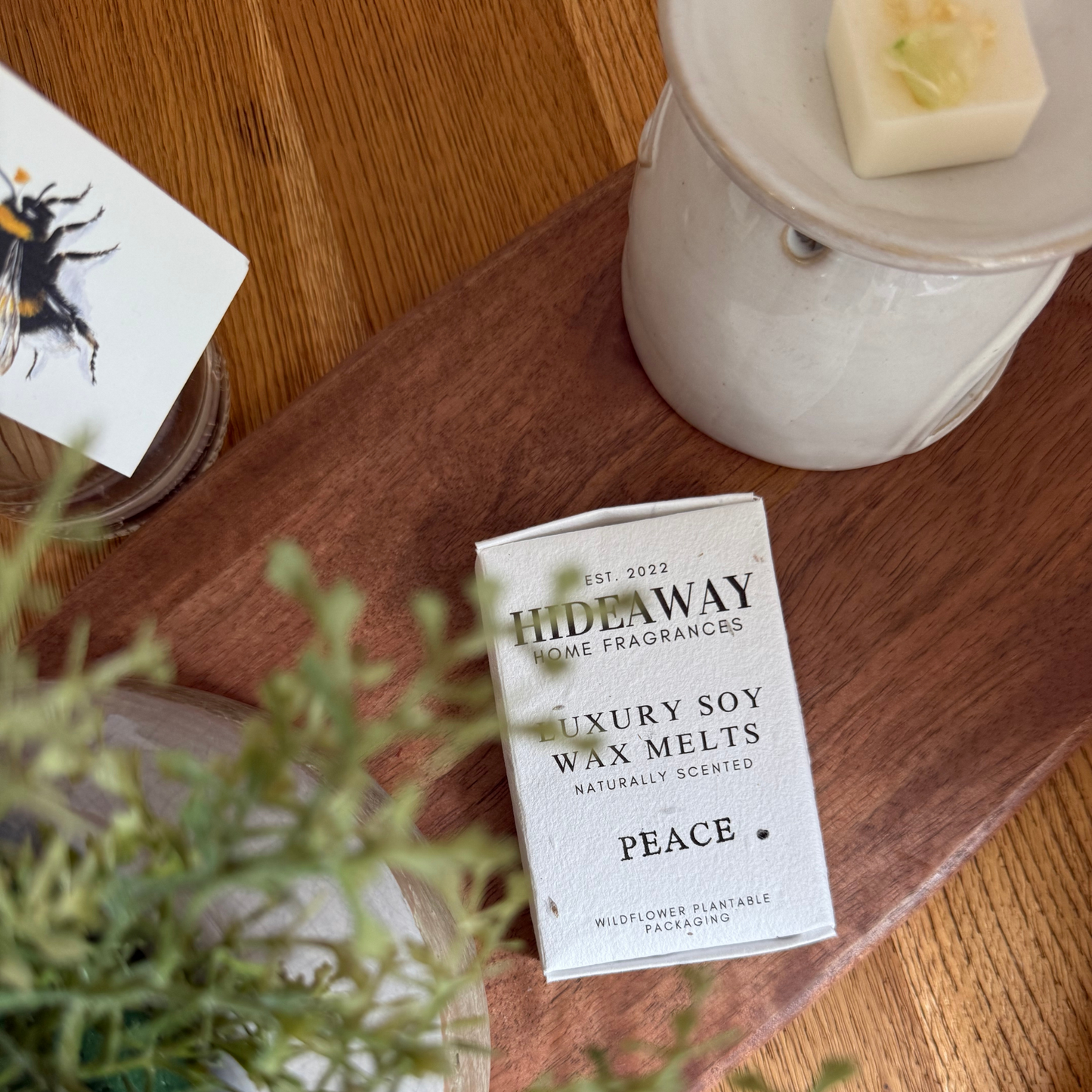 Six large Peace soy wax melts with uplifting, citrus, and balancing notes of lemon, neroli, and basil – Hideaway Home Fragrances