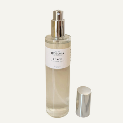 Peace Room Spray with lemon, neroli, and basil essential oils - Hideaway Home Fragrances