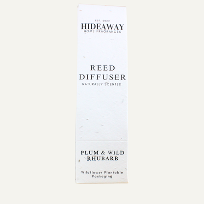 Refined Plum and Wild Rhubarb Diffuser – Juicy Tart Uplifting Blend of Sun-Ripened Fruit and Soft Woods | Hideaway Home Fragrances