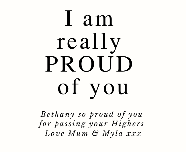 Close up of proud of you personalised luxury reed diffuser thoughtful exam success or graduation gift - Hideaway Home Fragrances