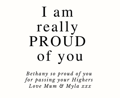 Close up of proud of you personalised luxury reed diffuser thoughtful exam success or graduation gift - Hideaway Home Fragrances