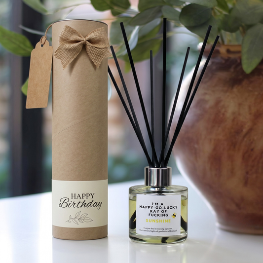 Funny sarcastic ray of sunshine candle and reed diffuser keepsake gift set ready to give - Hideaway Home Fragrances