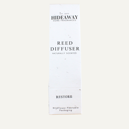 Refined Restore Diffuser – Refreshing Energising Balanced Blend of Bergamot, Mint, and Rosemary | Hideaway Home Fragrances