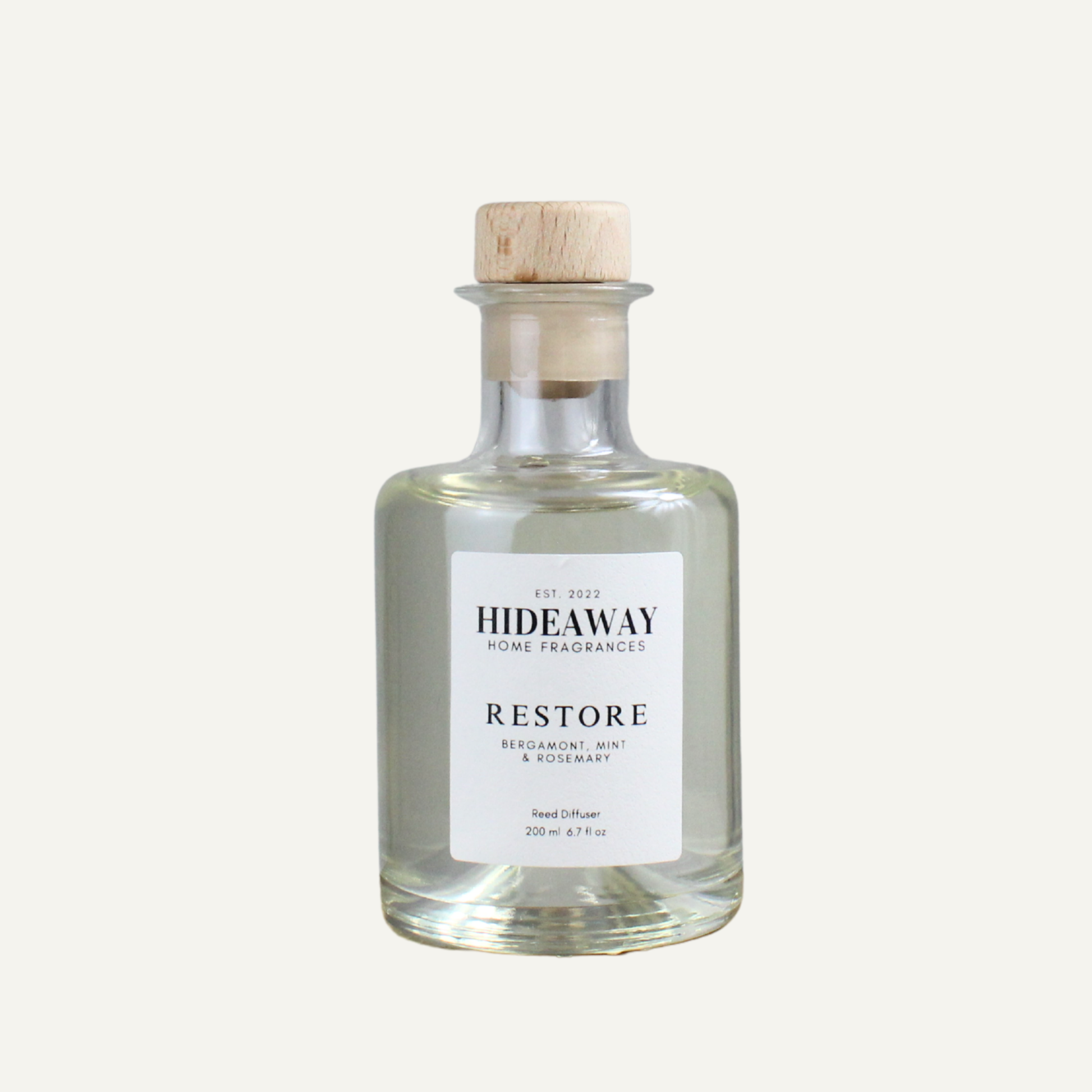 Luxury Restore Diffuser – Refreshing Energising Balanced Aroma with Crisp Citrus and Herbal Notes | Hideaway Home Fragrances