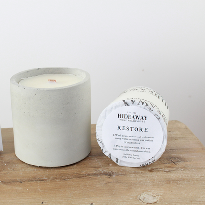 Refill for Restore Candle to boost energy and create a harmonious environment - Hideaway Home Fragrances