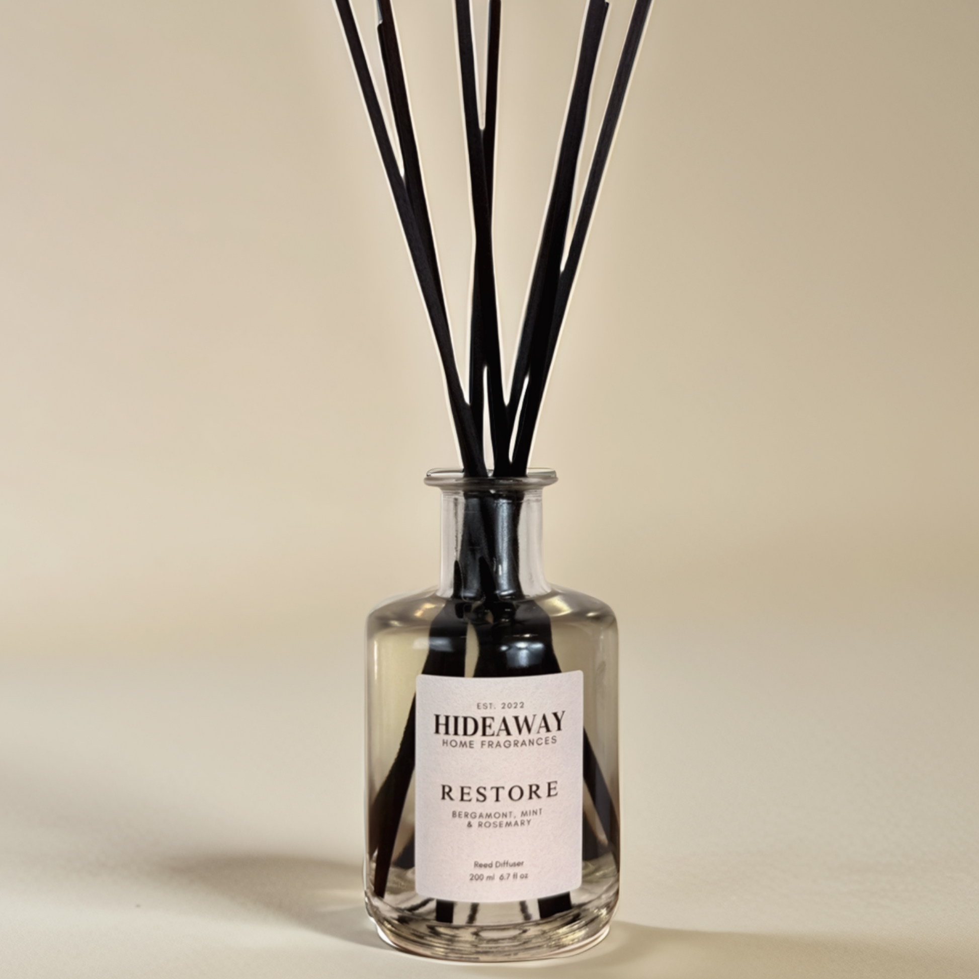 Restore Reed Diffuser with bergamot, mint, and rosemary – Hideaway Home Fragrances