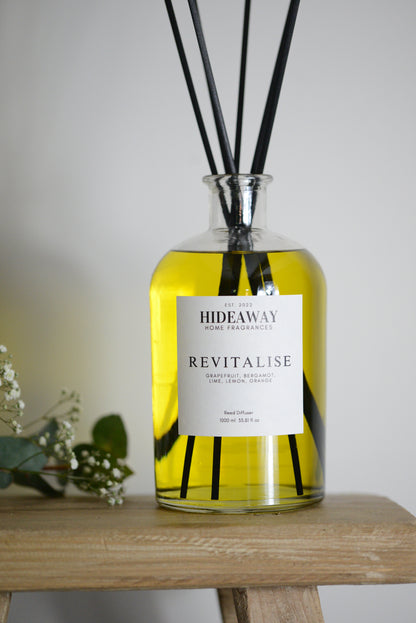 Large Revitalise Reed Diffuser for a refreshing, uplifting atmosphere - Hideaway Home Fragrances