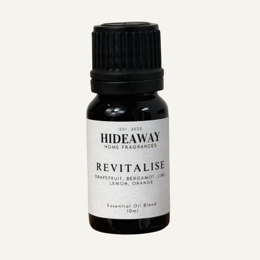 Revitalise Essential Oil with bright grapefruit, orange, lemon, and lime for a citrusy, energising, and uplifting aroma — Hideaway Home Fragrances