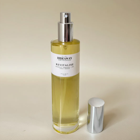 Revitalise Room Spray with grapefruit, orange, lemon, and lime - Hideaway Home Fragrances