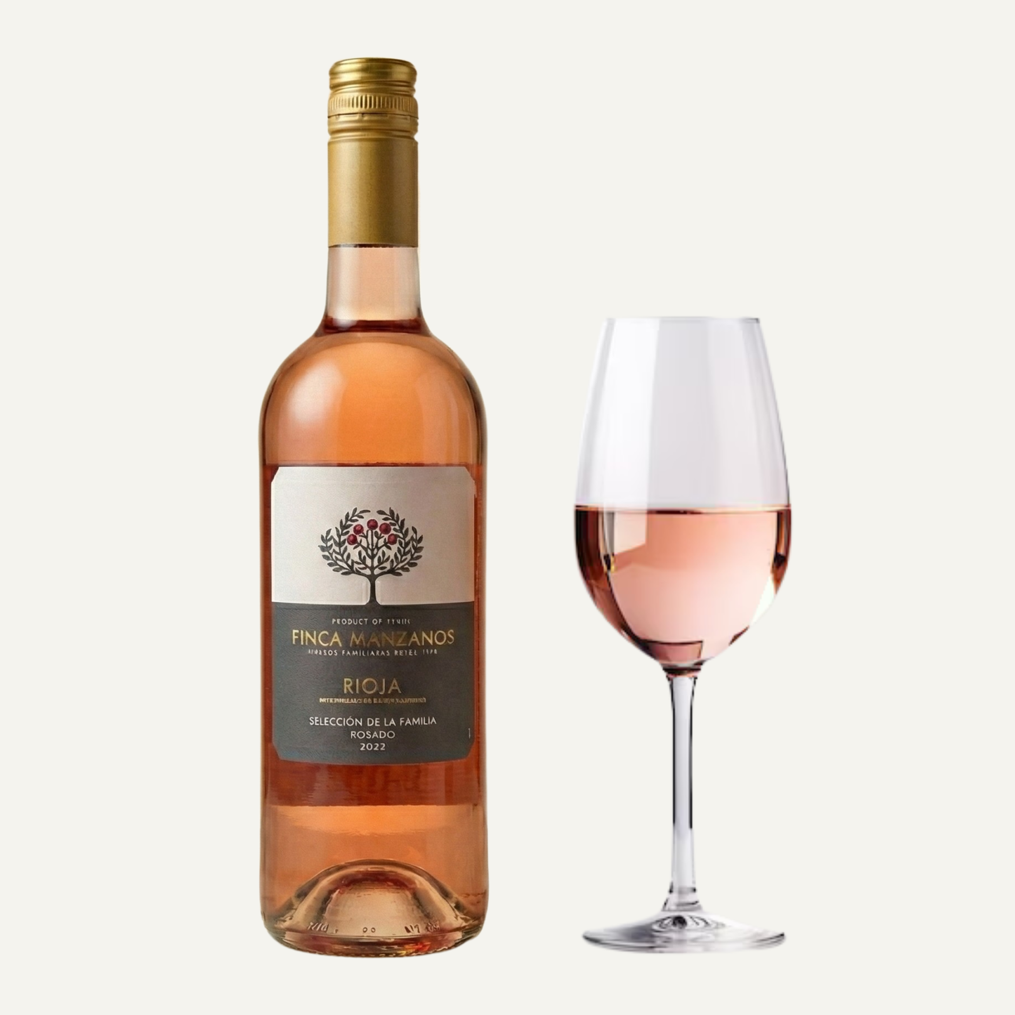 Finca Manzanos Rioja Rosado 75cl, Spanish rose wine delicate, fruity, and perfect for lighter moments and a heritage-led finish