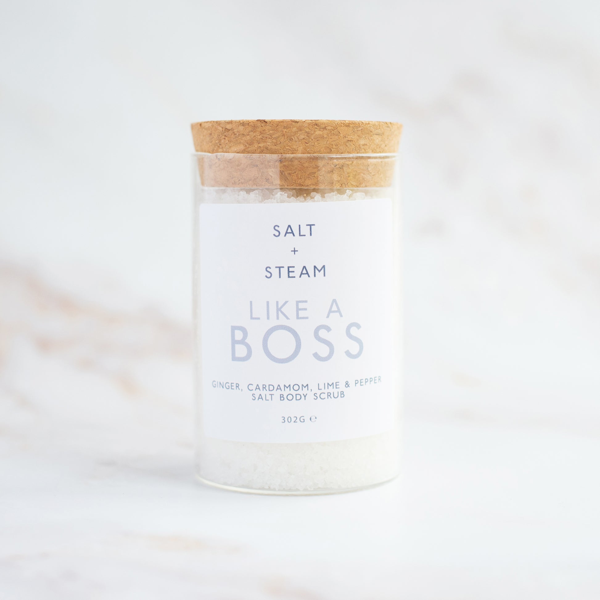 Energise your skin with Like a Boss Body Scrub, blending ginger, cardamom, lime, and black pepper for radiant skin - Hideaway Home Fragrances