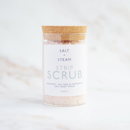 Energise your skin with Strip Scrub Body Scrub, featuring peppermint, tea tree, and rosemary for smooth, refreshed skin - Hideaway Home Fragrances