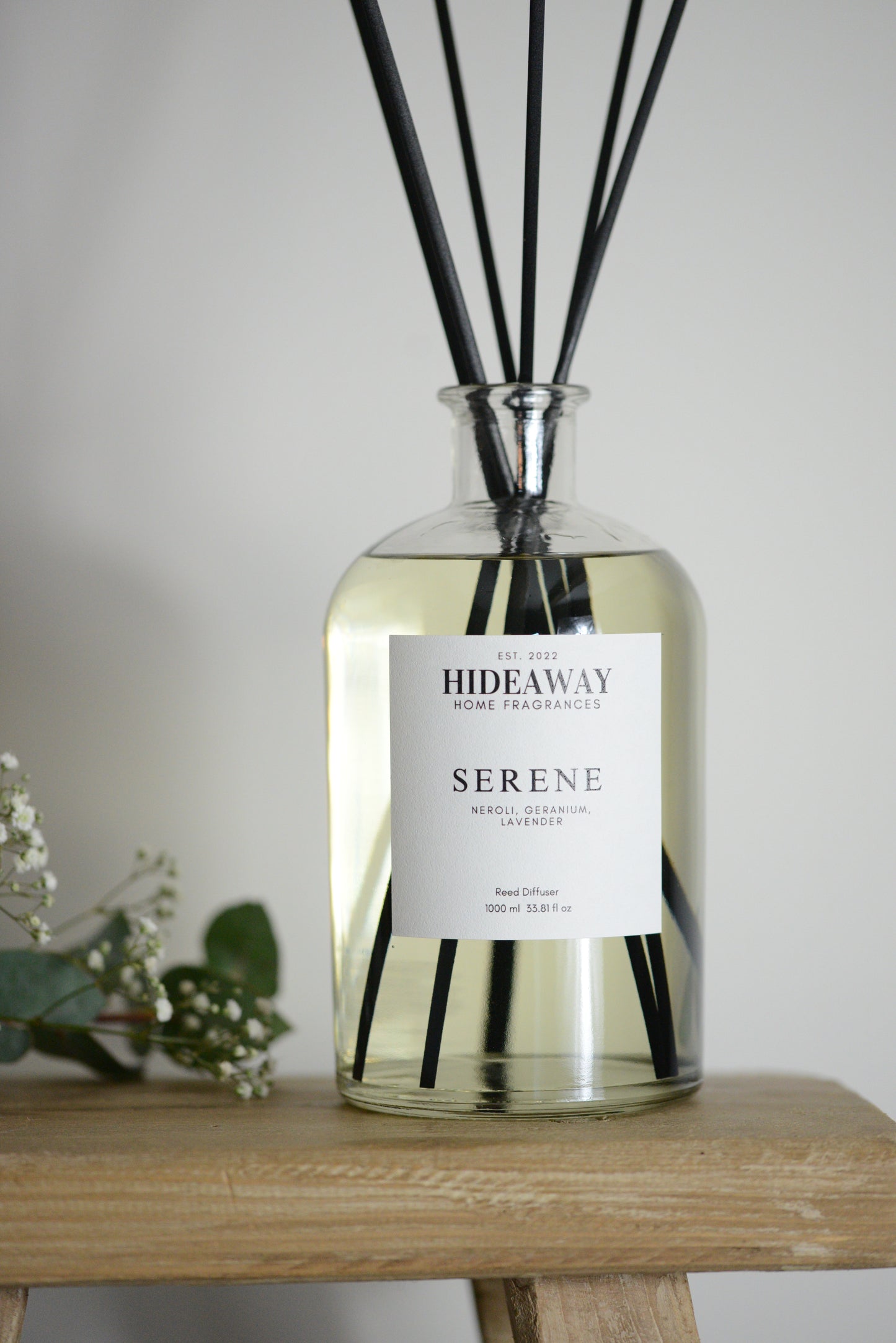 Large Serene Reed Diffuser for a peaceful and relaxing atmosphere - Hideaway Home Fragrances