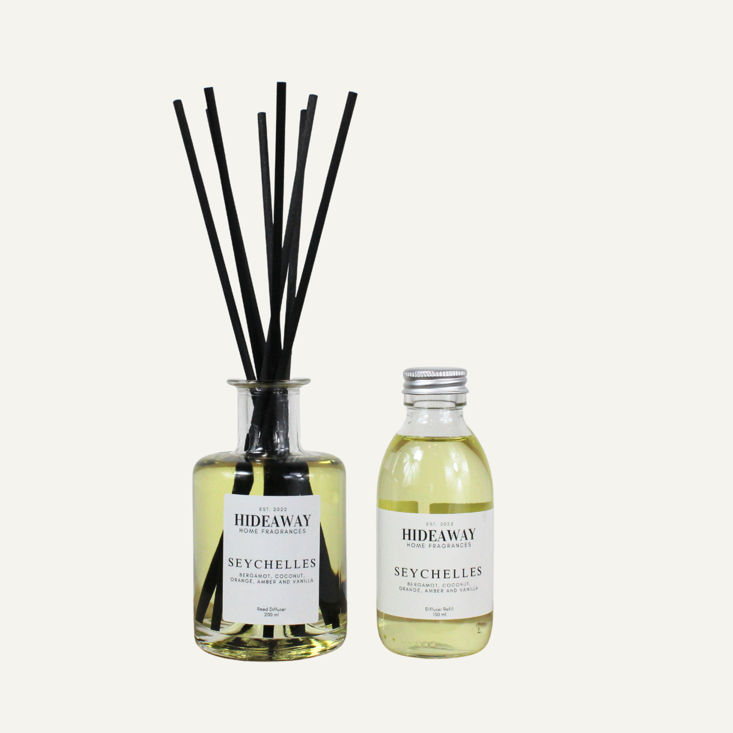 Exotic home fragrance reed diffuser for bathroom or bedroom, Seychelles coconut aroma