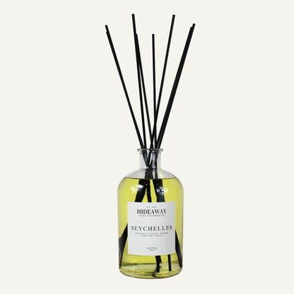 Grand scale Seychelles reed diffuser 1000ml, calming tropical aroma for spa and relaxing living spaces