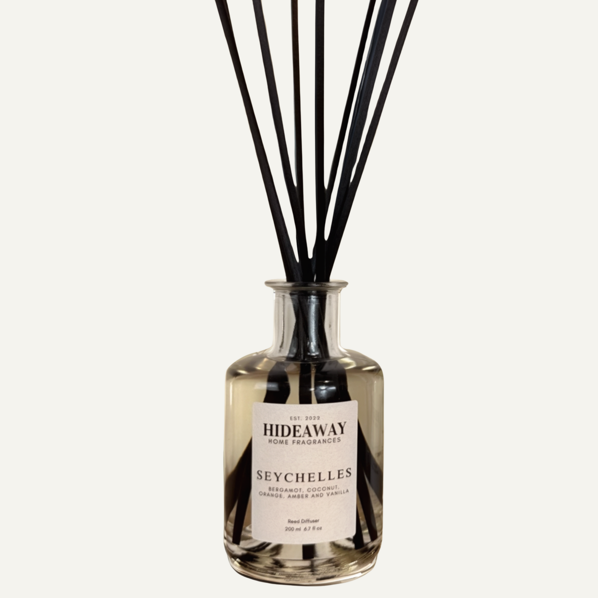 Seychelles Reed Diffuser – Tropical citrus and soothing island breeze for a serene atmosphere - Hideaway Home Fragrances