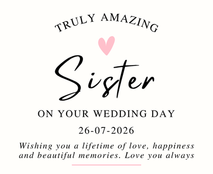Elegant personalised bridal morning gift hamper for sister with a premium fragrance candle and room diffuser – Hideaway Home Fragrances