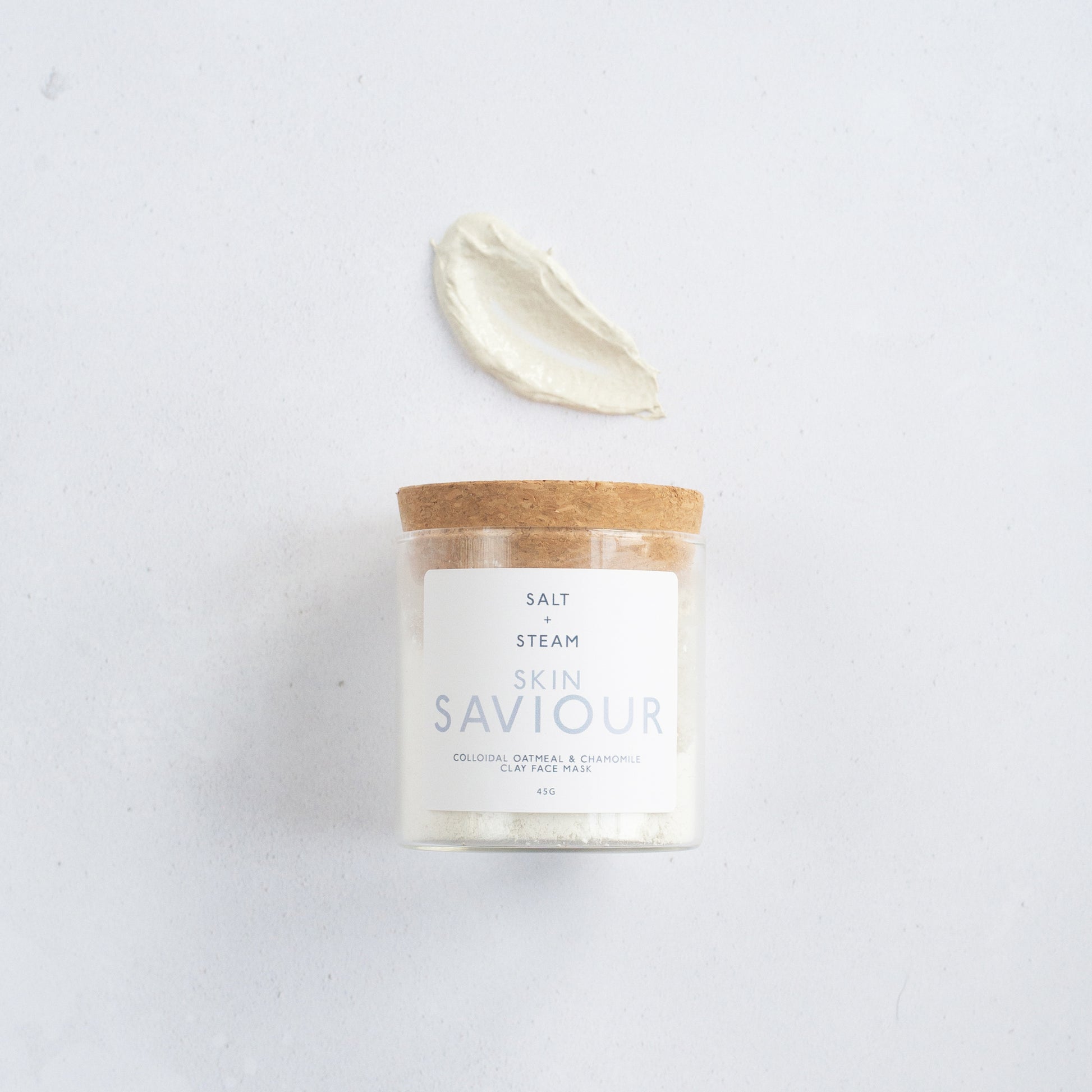 Soothing Skin Saviour Clay Mask with chamomile, colloidal oatmeal, and kaolin clay to calm and restore irritated, sensitive skin - Hideaway Home Fragrances