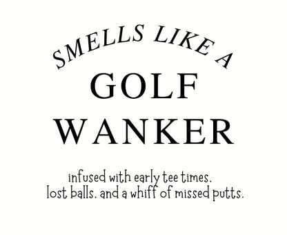 Close up of funny golf theme luxury reed diffuser birthday gift for men or women - Hideaway Home Fragrances
