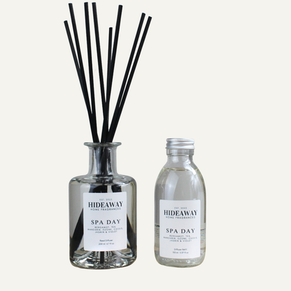 Fresh Herbal Calming Reed Diffuser Refill – Spa Day Blend with Thyme, Lilac, and Soothing Woods | Hideaway Home Fragrances