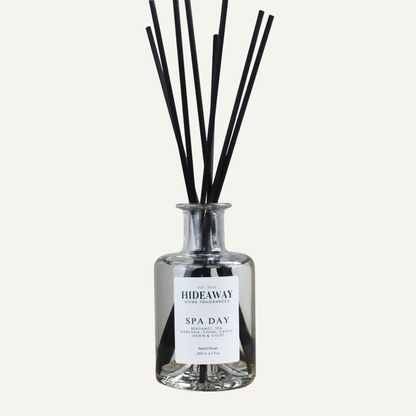 Spa Day Reed Diffuser – Fresh Herbal Calming Home Fragrance with Pine, Eucalyptus, and Sea Salt | Hideaway Home Fragrances
