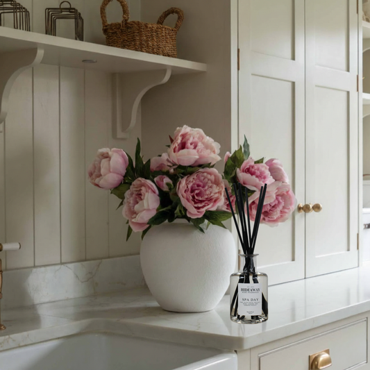 Spa Day clear reed diffuser 200ml, calming eucalyptus pine and sea salt home fragrance