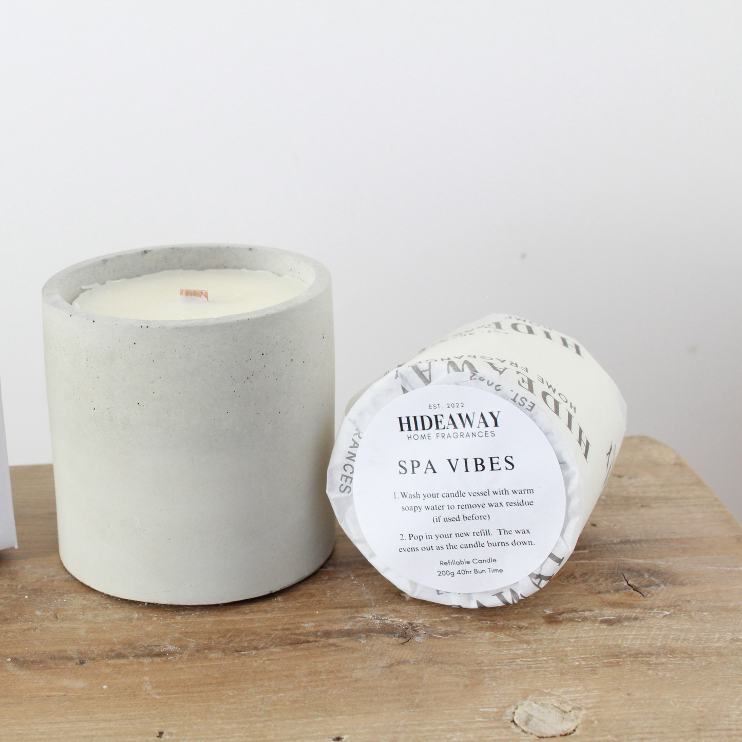 Refill for Spa Vibes Candle to energise and soothe your environment - Hideaway Home Fragrances