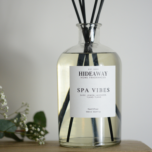 1 Litre Spa Vibes Reed Diffuser to energise and calm your space - Hideaway Home Fragrances