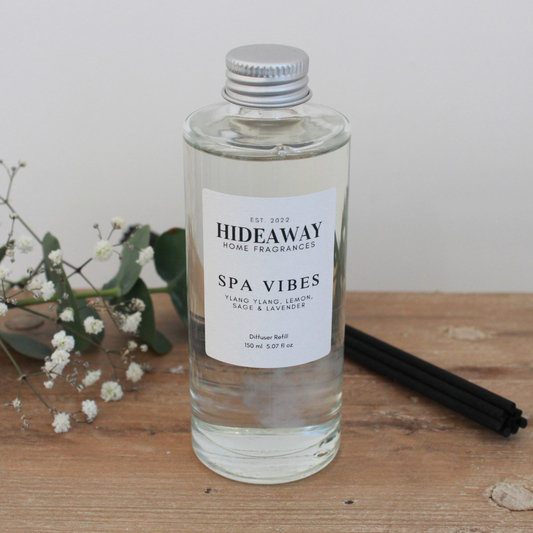 Spa Vibes Reed Diffuser Refill to energise and calm your space - Hideaway Home Fragrances