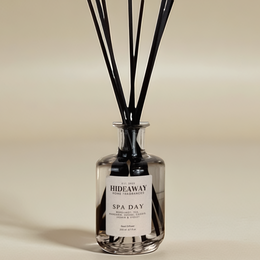 Spa Day Reed Diffuser with fresh sea air, pine, and floral notes – Hideaway Home Fragrances