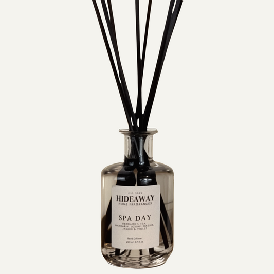 Spa Day Reed Diffuser with fresh sea air, pine, and floral notes – Hideaway Home Fragrances