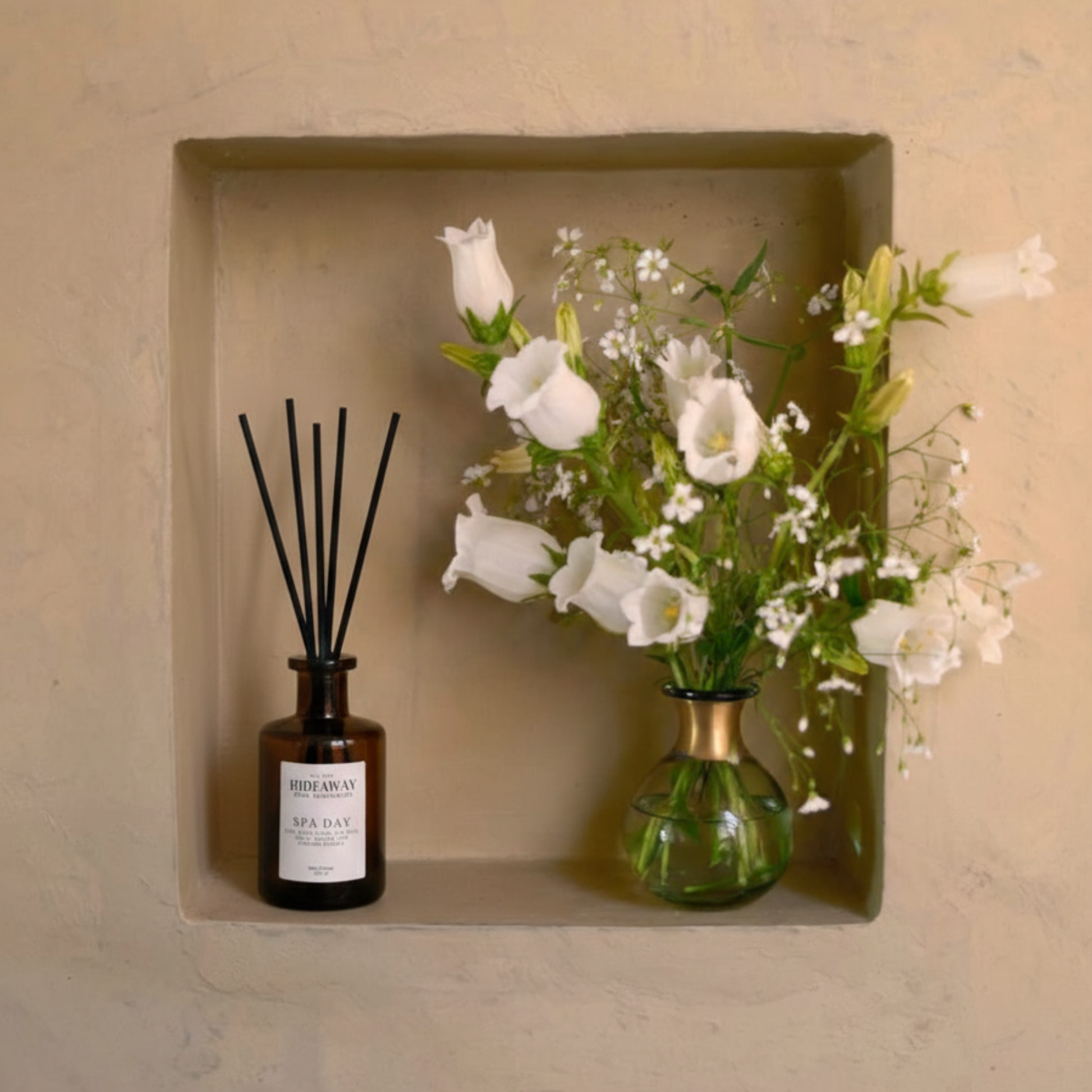 Spa Day amber reed diffuser 200ml, calming eucalyptus pine and sea salt home fragrance