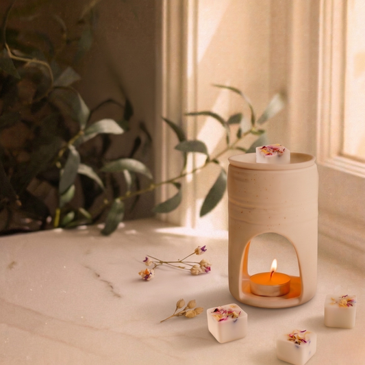 Spa Day botanical soy wax melts displayed in eco-friendly packaging - Hideaway Home Fragrances