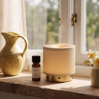 Fragrance notes breakdown for Hideaway Home Fragrances spa day fragrance oil featuring invigorating eucalyptus, fresh sea salt, soothing lilac, and golden amber.