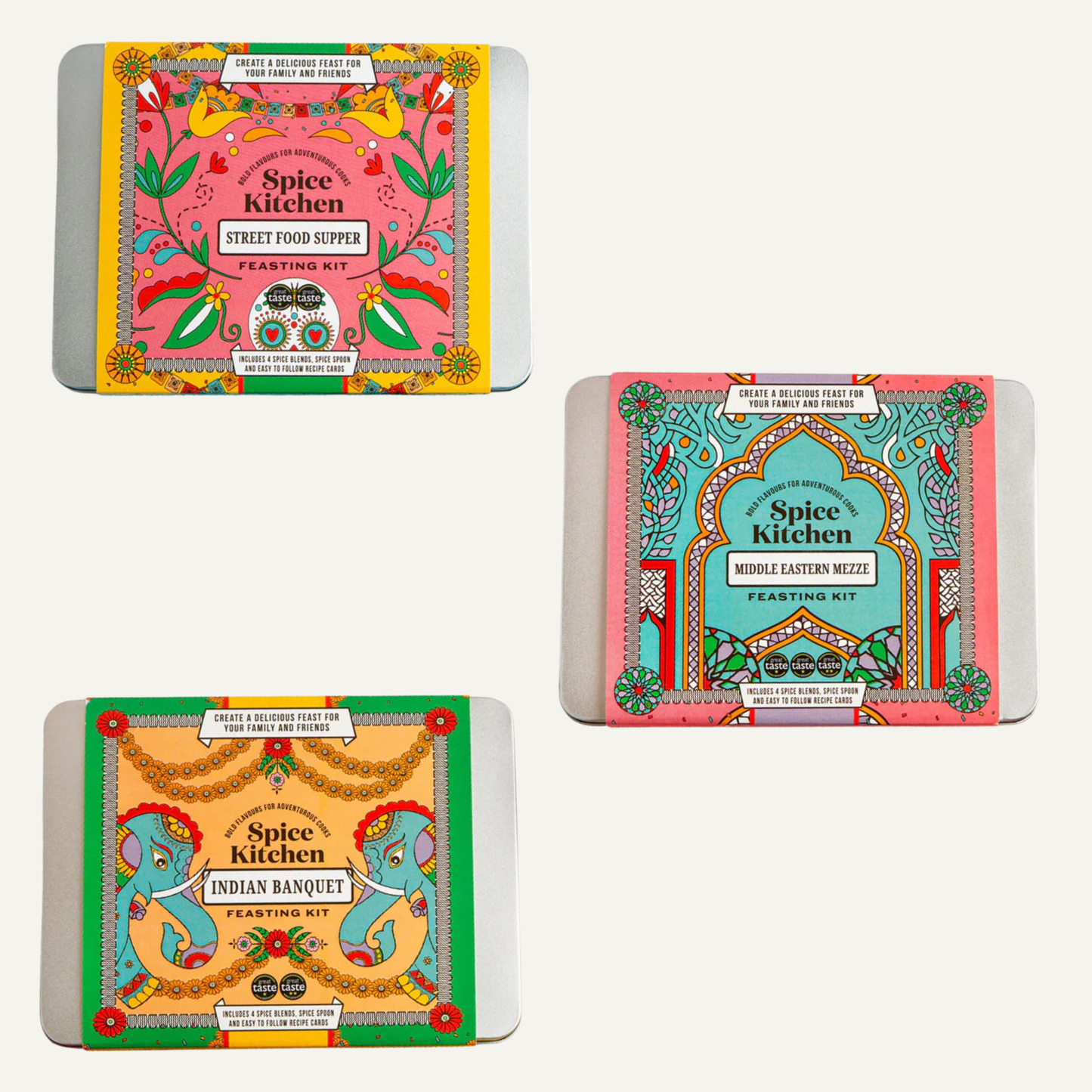 Spice Kitchen Feasting Kit containing premium spices and blends, everything needed to create an aromatic feast in the kitchen