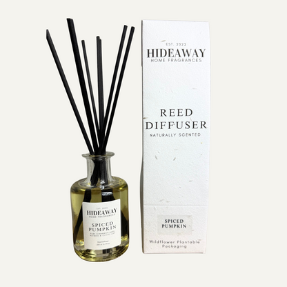 Autumnal Spiced Pumpkin Reed Diffuser with Cozy Clove and Nutmeg Scent – Hideaway Home Fragrances